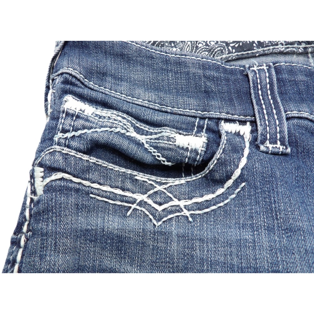 Ariat Real Denim Women 29R Blue Bootcut Jeans Mid Rise Stretch Pocket Embroidery - Picture 14 of 16